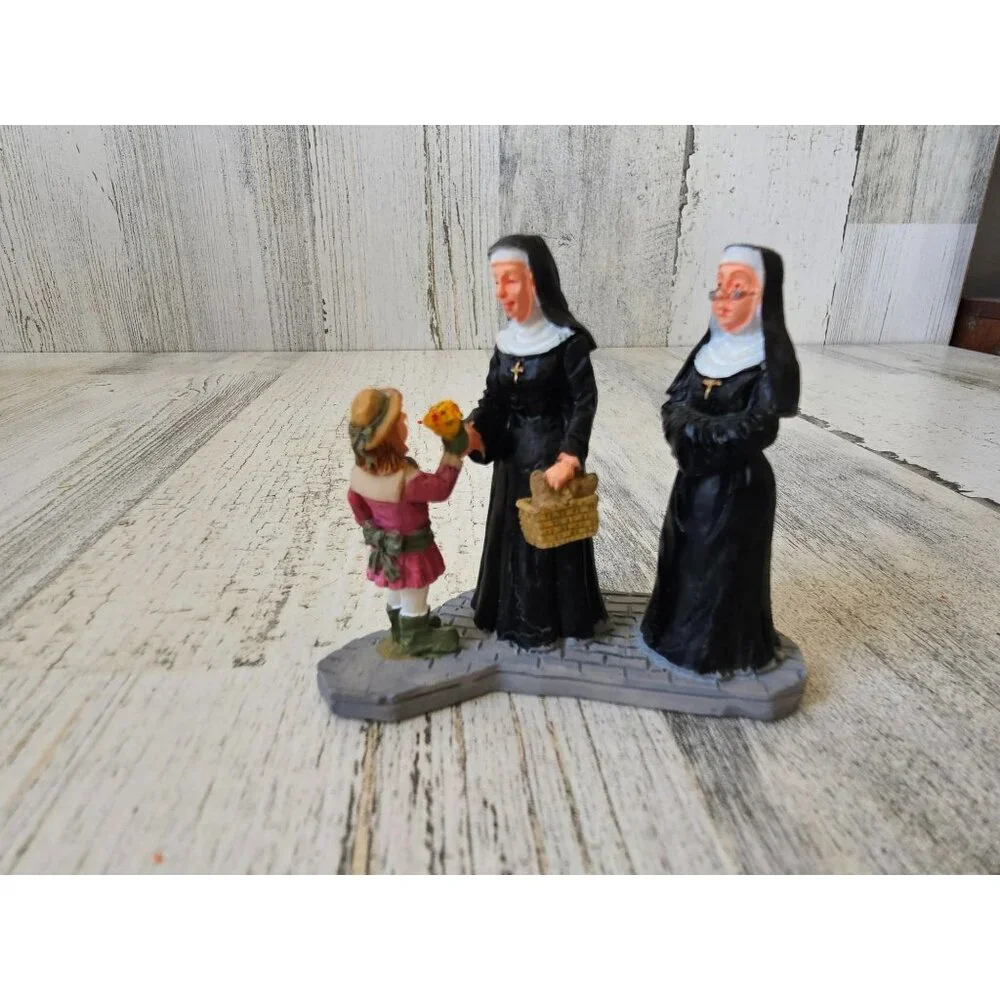 Lemax flowers for sister nun flowers church religious people accessory village v